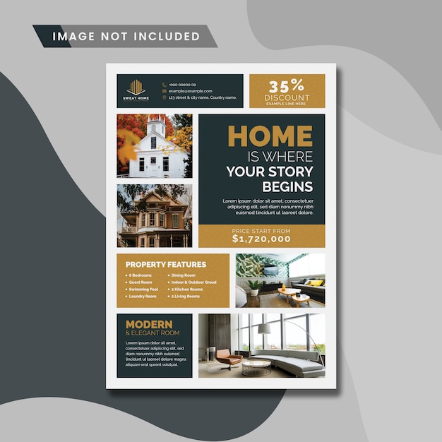 Home for sale real estate flyer Premium Vector