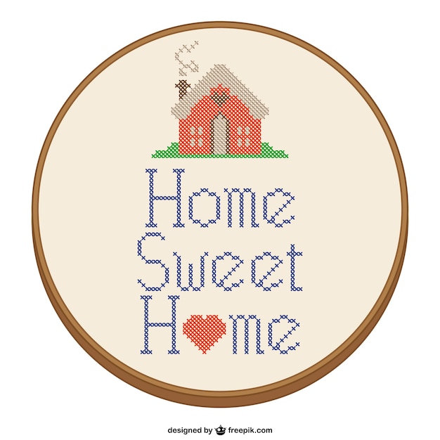 Home sweet home cross-stitch design