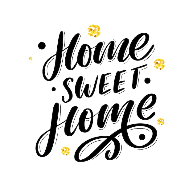 Download 'home sweet home' hand lettering, quarantine pandemic ...