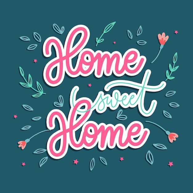 Download Home sweet home - hand lettering. Vector | Premium Download