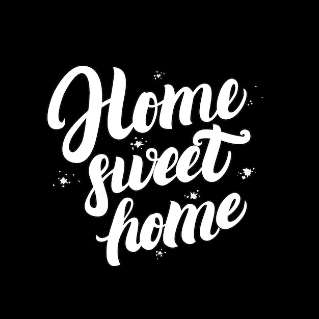 Download Home sweet home hand written lettering poster. Vector ...