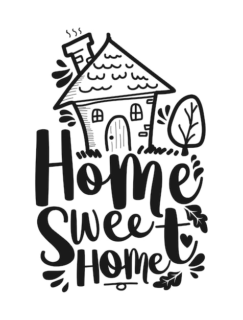 Download Home sweet home lettering Vector | Premium Download