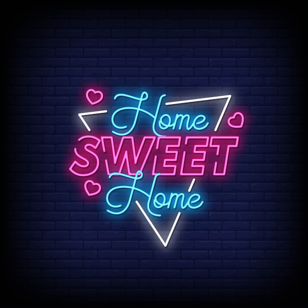 Download Home sweet home neon signs style text vector | Premium Vector