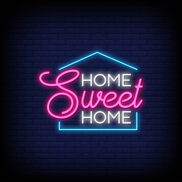 Download Home sweet home for poster in neon style Vector | Premium ...