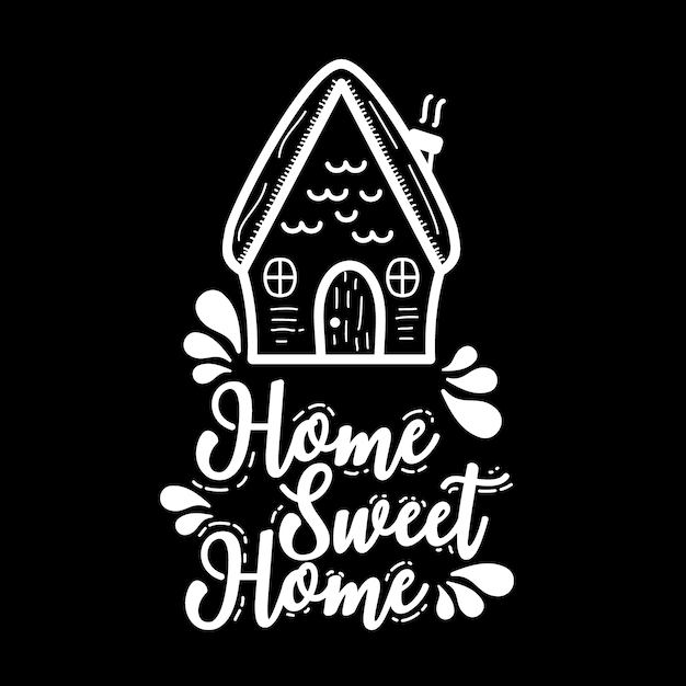 Home sweet home typography design | Premium Vector