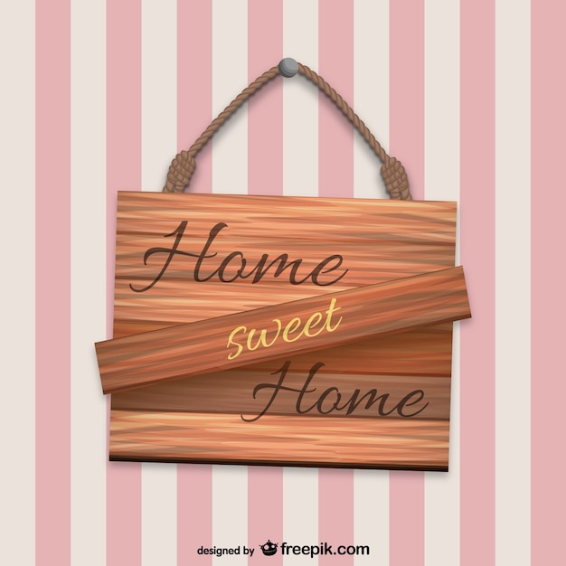 Download Free Vector | Home sweet home wooden sign