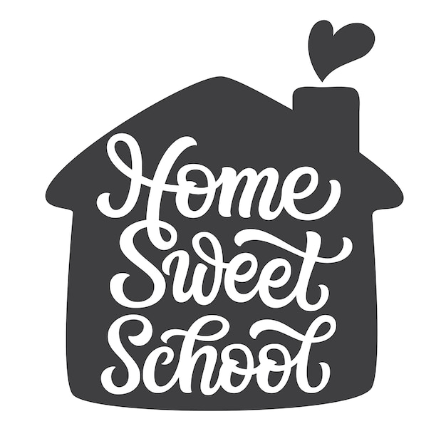 Home sweet school lettering | Premium Vector