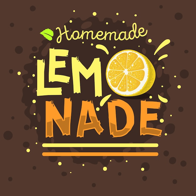 Download Homemade lemonade typographic logo label type design with ...