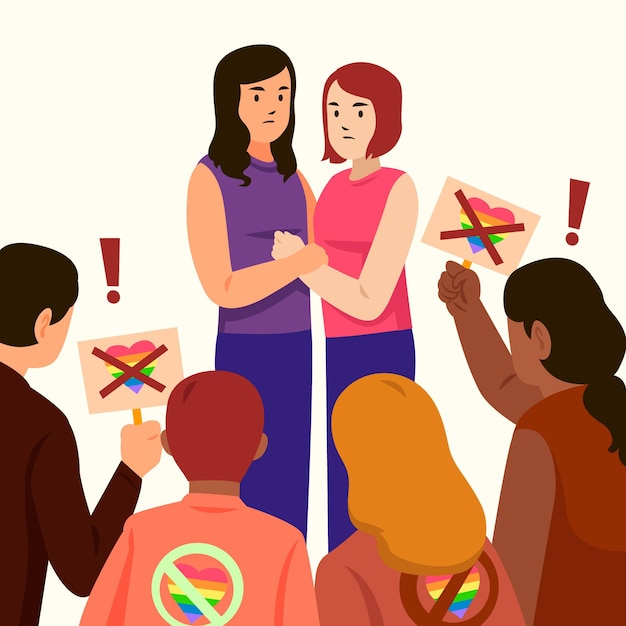 Homophobia illustration concept Free Vector