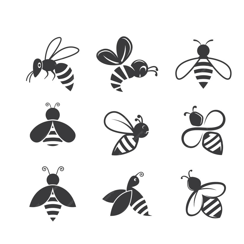 Premium Vector | Honey bee icon set vector illustration element design ...