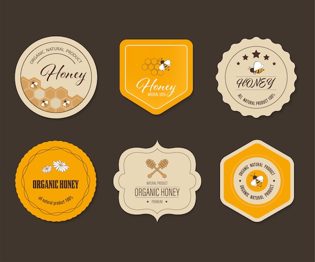 Download Free Honey Bee Label And Banner Logo Element Organic Natural Product Use our free logo maker to create a logo and build your brand. Put your logo on business cards, promotional products, or your website for brand visibility.