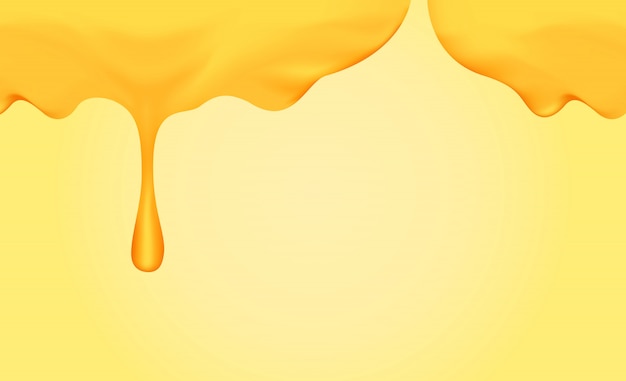 Premium Vector | Honey dripping with honey dipper isolated on yellow ...