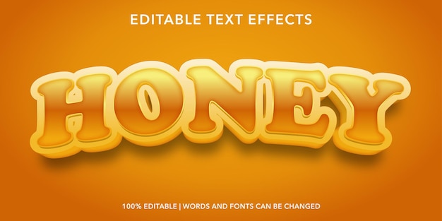 Premium Vector | Honey editable text effect