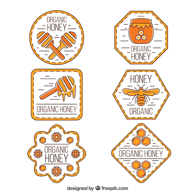 Honey Labels Collection Vector Free Download