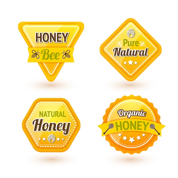 Premium Vector | Honey labels set