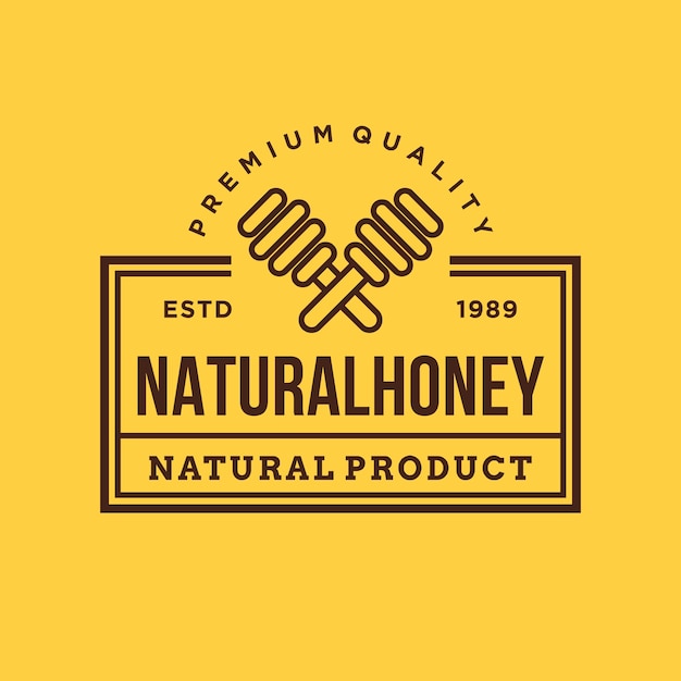 Download Honey sweet bee logo badge | Premium Vector