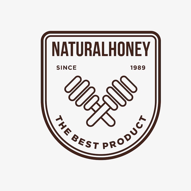 Download Honey sweet bee logo badge | Premium Vector