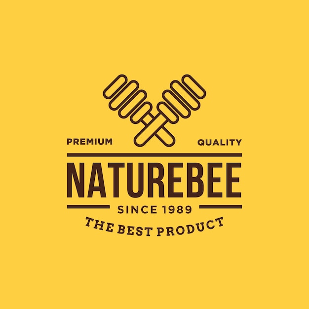 Download Honey sweet bee logo badge | Premium Vector