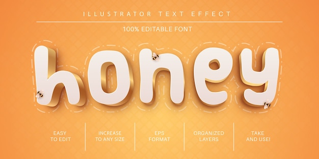 Premium Vector | Honey text effect font style