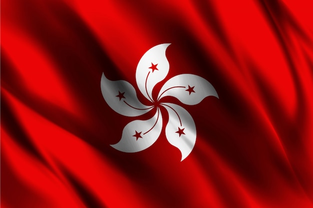 Download Hong kong flag waving abstract background | Premium Vector