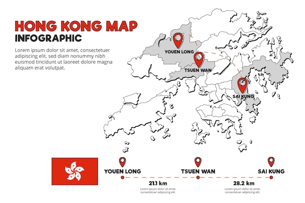 Free Vector Hong Kong Map Infographic Template