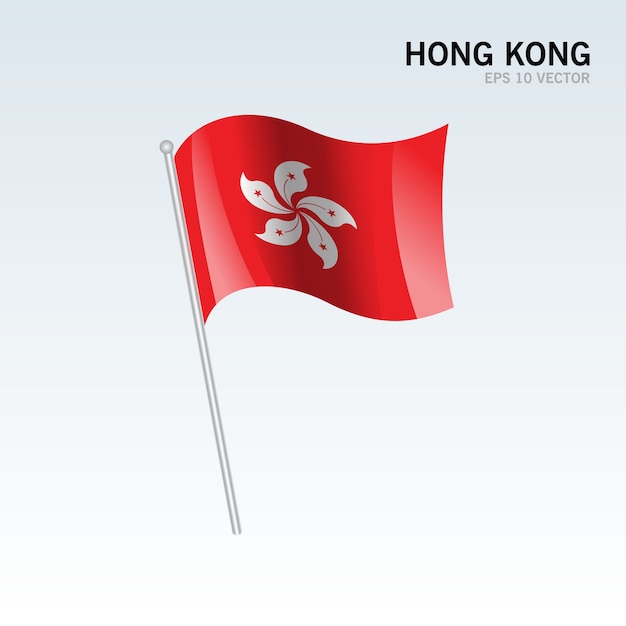 Download Hong kong waving flag isolated on gray background ...
