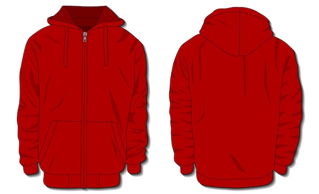 Download Premium Vector Hoodie Jacket With Zipper Mockup Template