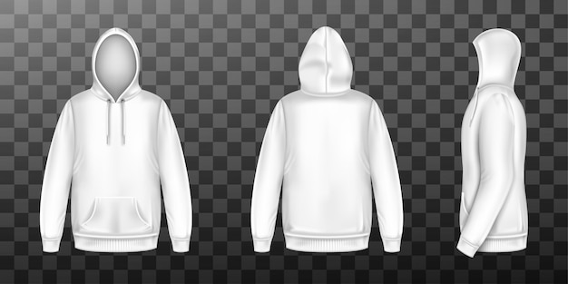 Download Hoody white sweatshirt mock up front side back set | Free ...