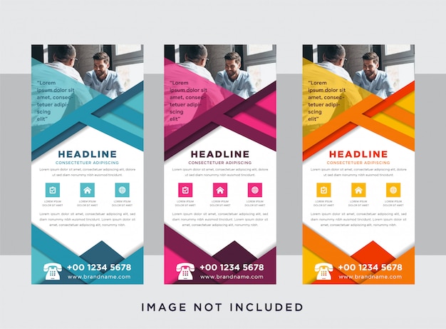 Premium Vector | Horizontal banner roll-up design, business concept ...