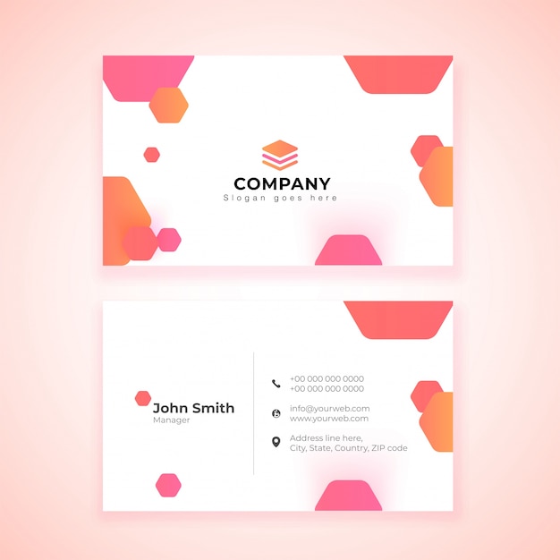 Premium Vector | Horizontal business card with front and back presentation