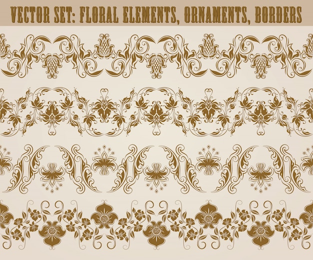 Horizontal elements decoration vector Premium Vector