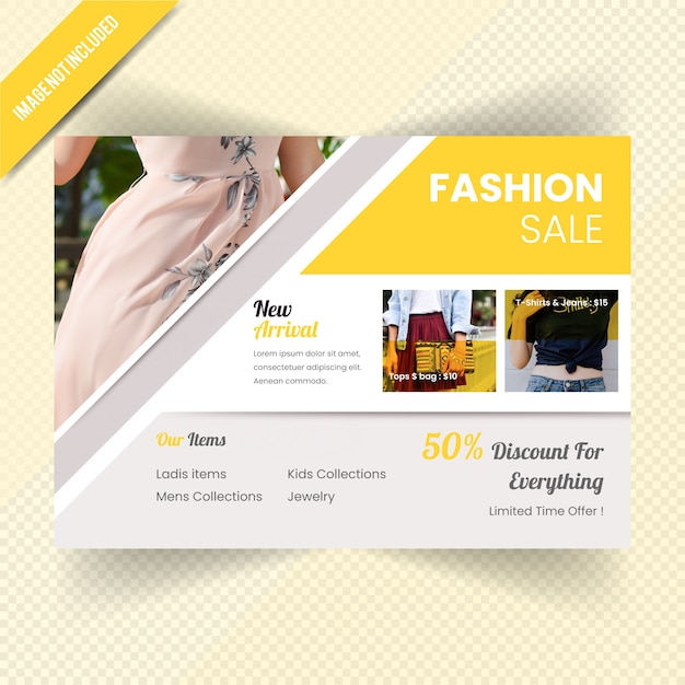 Premium Vector Horizontal Fashion Sale Banner