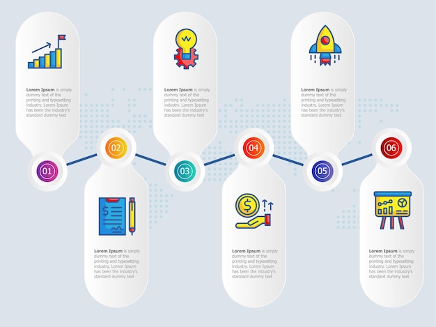 Premium Vector | Horizontal growth graph infographics 6 steps with icon ...