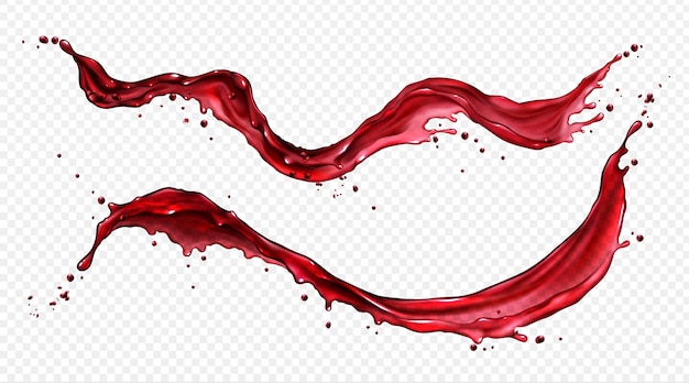 Horizontal Splash Of Wine Or Red Juice Free Vector