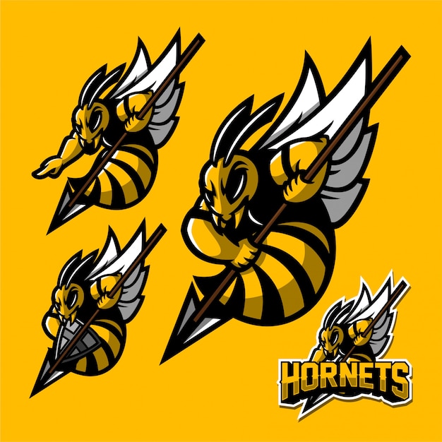 Premium Vector | Hornet bee sport gaming mascot logo template