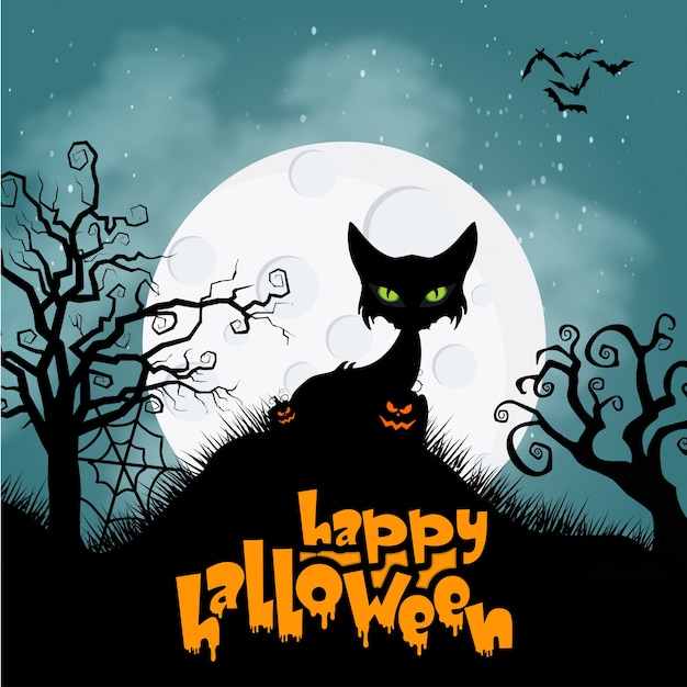 Horror Cat for Halloween background