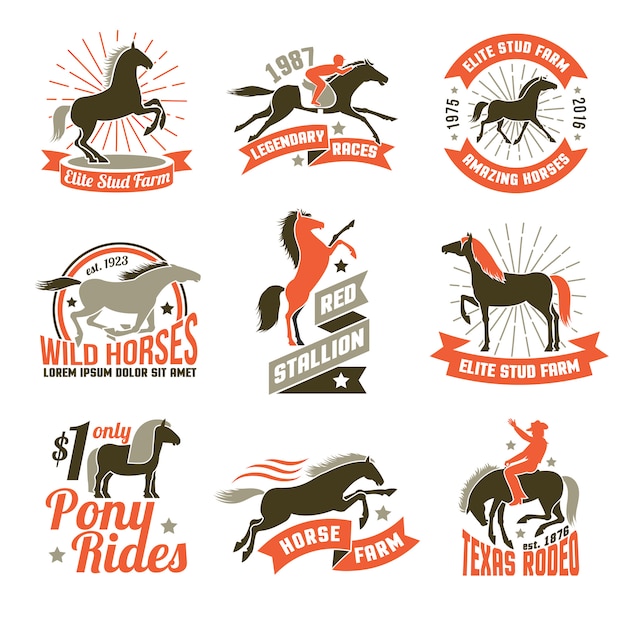 Download Free Horse Breeding Labels Emblems Set Free Vector Use our free logo maker to create a logo and build your brand. Put your logo on business cards, promotional products, or your website for brand visibility.