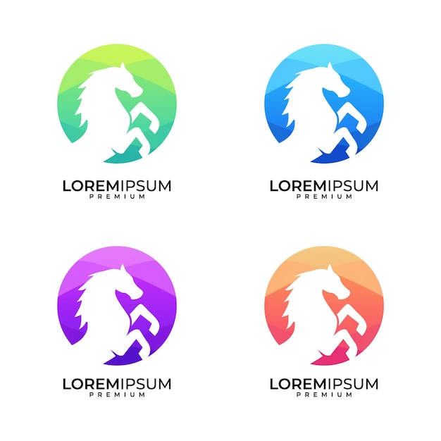 Download Free Horse Circle Colorful Logo Design Set Premium Vector Use our free logo maker to create a logo and build your brand. Put your logo on business cards, promotional products, or your website for brand visibility.