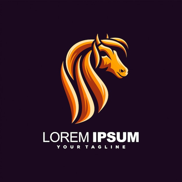 Horse colorful logo design Premium Vector