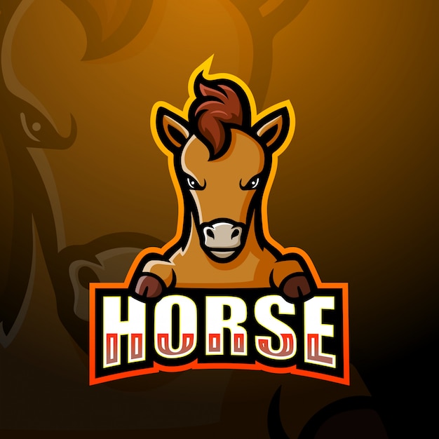 Premium Vector | Horse head mascot esport logo illustration