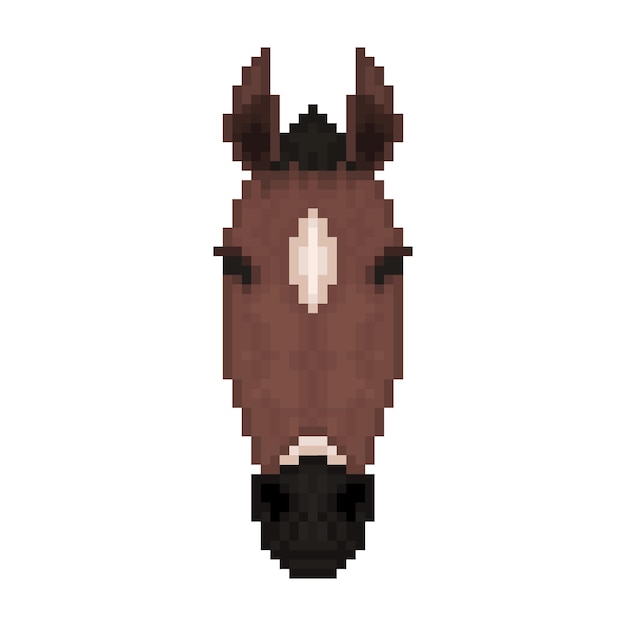 Premium Vector  Horse head in pixel art style