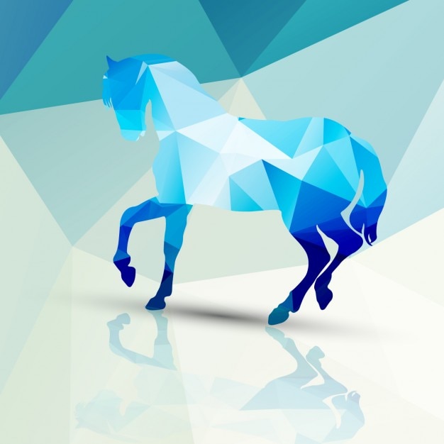 Horse made of polygons background