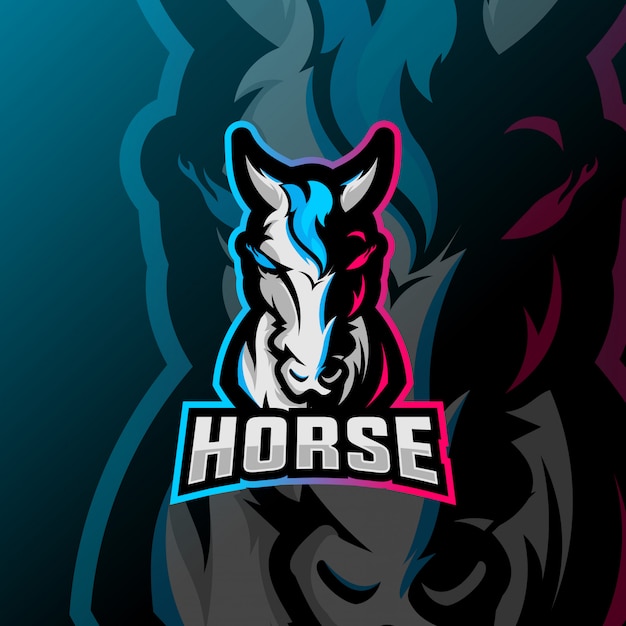 Premium Vector | Horse mascot esport logo