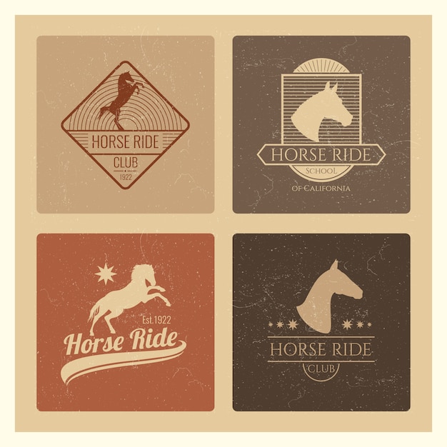 Download Free Horse Ride Club Vintage Emblem Set Premium Vector Use our free logo maker to create a logo and build your brand. Put your logo on business cards, promotional products, or your website for brand visibility.
