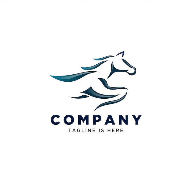 Download Running Horse Logo Company Name PSD - Free PSD Mockup Templates
