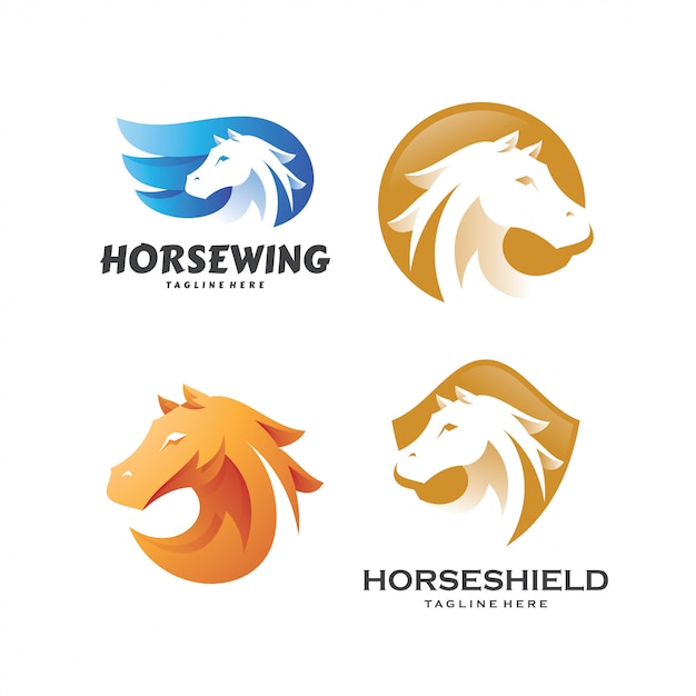 Download Free Horse Stallion Pegasus Logo Template Set Premium Vector Use our free logo maker to create a logo and build your brand. Put your logo on business cards, promotional products, or your website for brand visibility.
