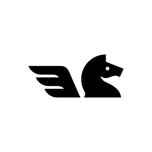 馬の羽のロゴのベクトルアイコンイラスト プレミアムベクター