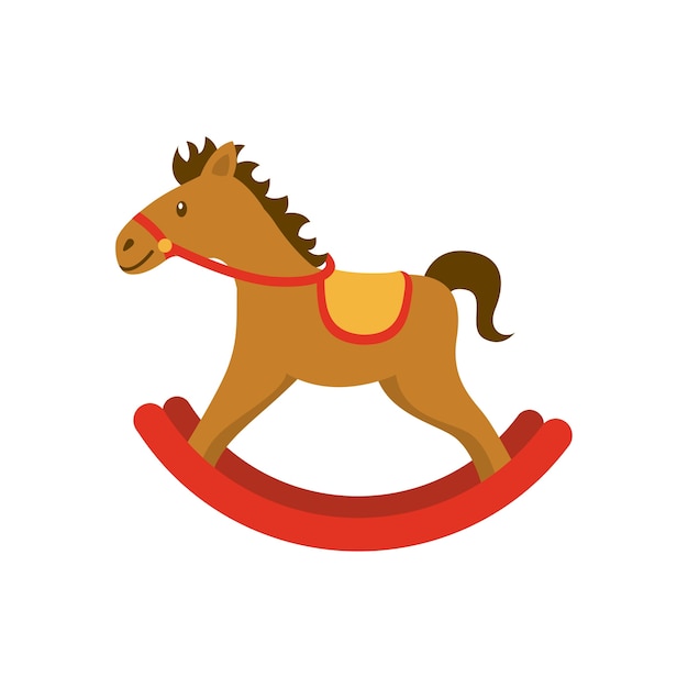 Horse wood toy icon | Premium Vector