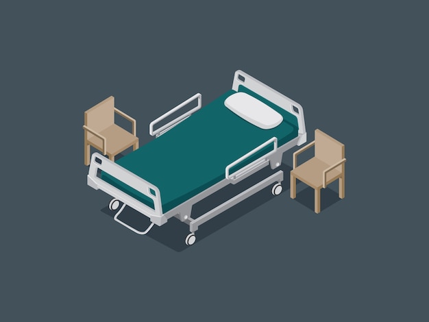 Premium Vector | Hospital bed for decorate isometric