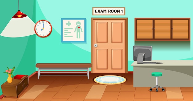 Free Vector | Hospital blank exam room scene